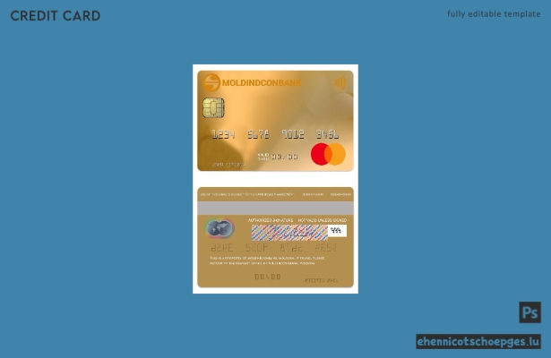 Moldova MoldindconBank Gold Kreditkarte Mastercard Beispielvorschau